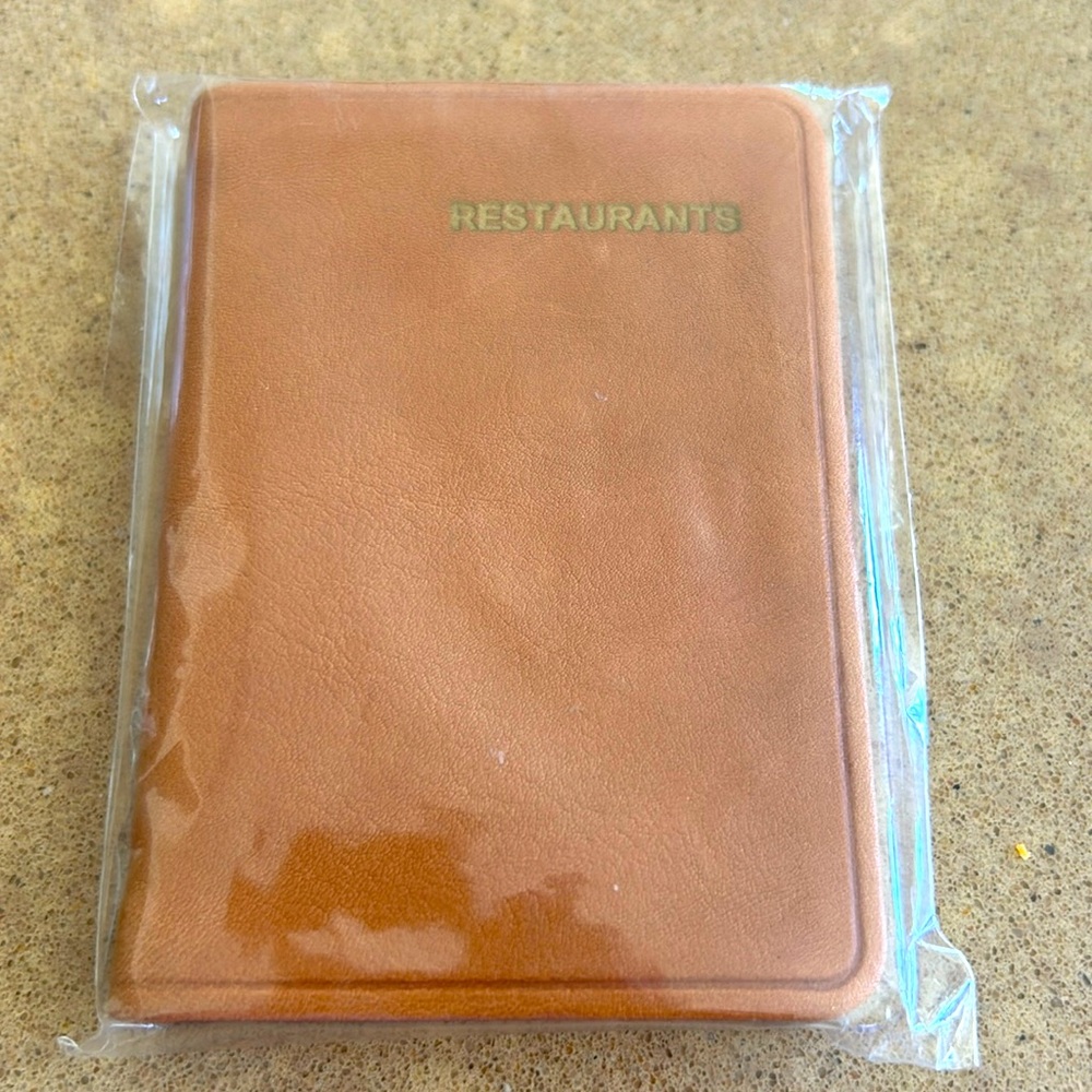 Leather RESTAURANTS & WINES log book - great for International Travel